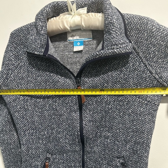Columbia Women's Knit Fleece Lined Utility Jacket Navy Blue Grey Like New - Picture 5 of 9